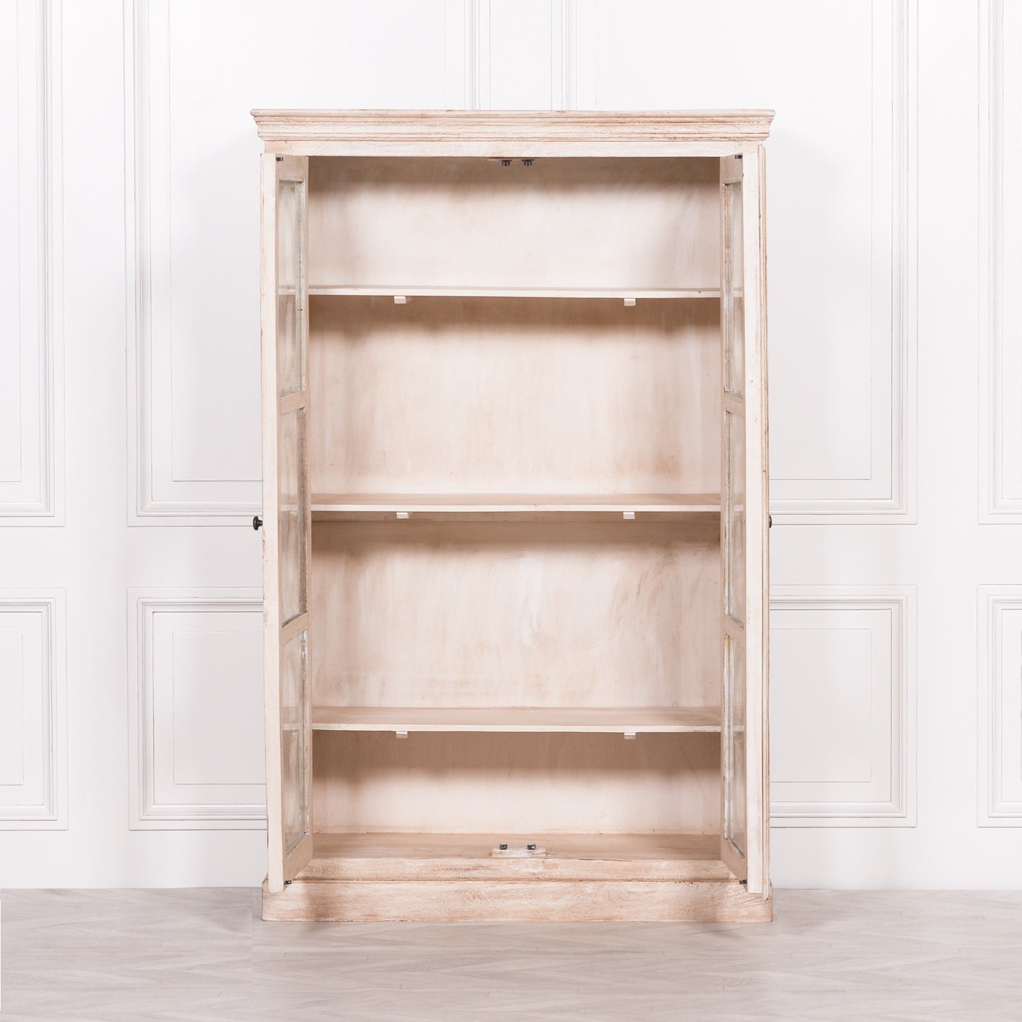 Handcrafted Rustic Mango Wood Ornate Display Cabinet – KFA113
