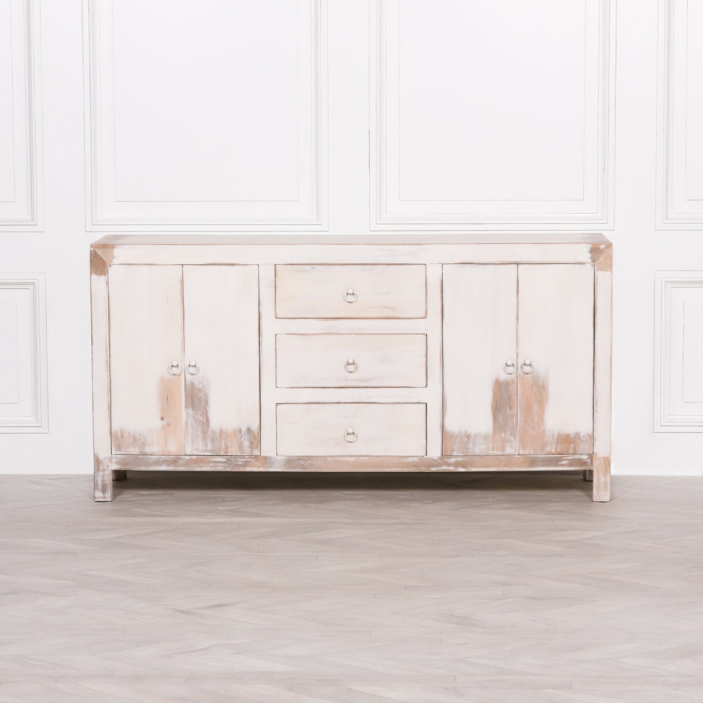 Maison Reproductions White Distressed Oriental Sideboard - KFA136