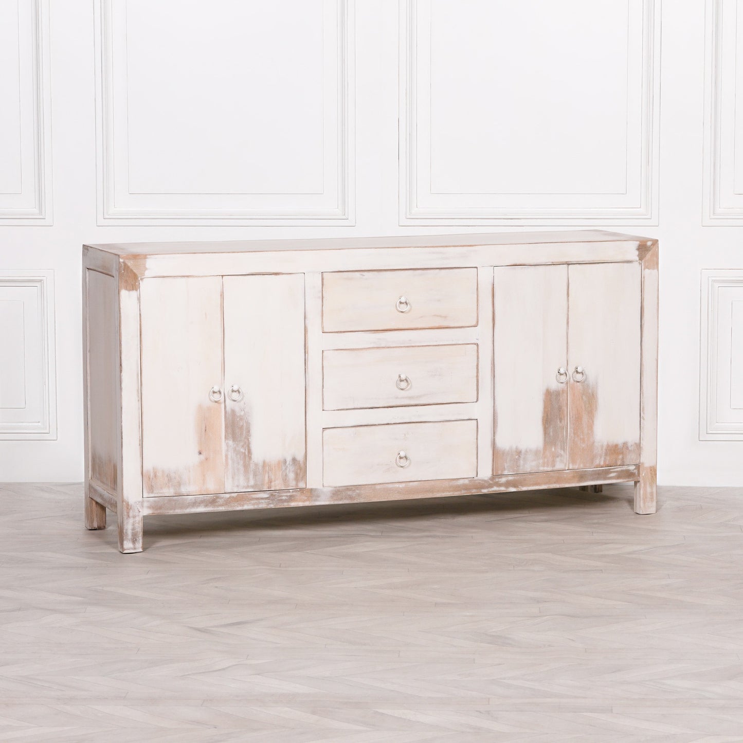 Maison Reproductions White Distressed Oriental Sideboard - KFA136