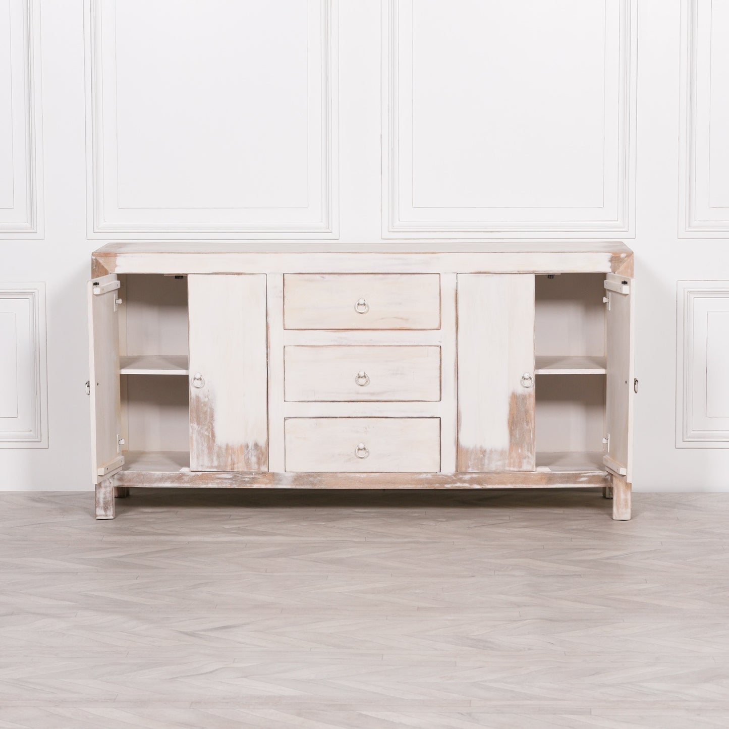 Maison Reproductions White Distressed Oriental Sideboard - KFA136