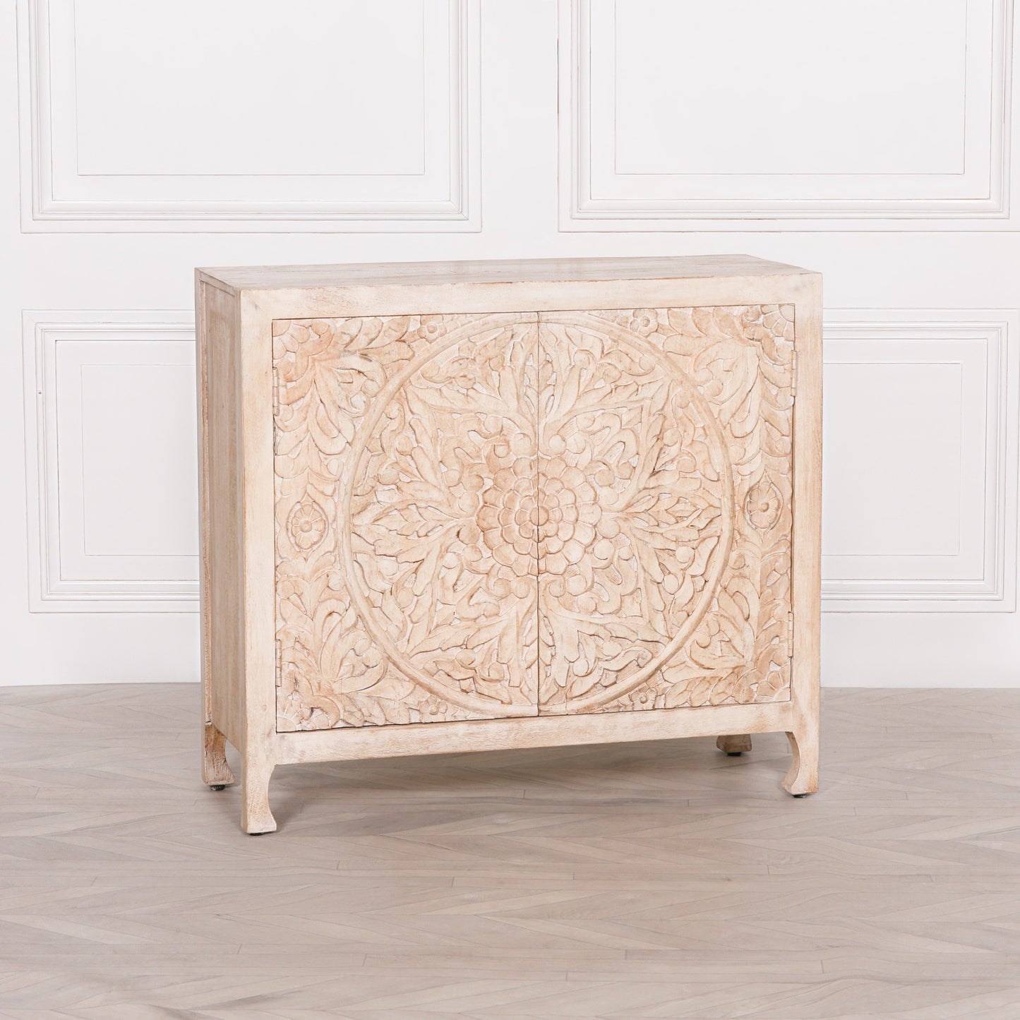 Handcrafted Ornate Rustic Mango Wood 2 Door Cupboard – KFA141