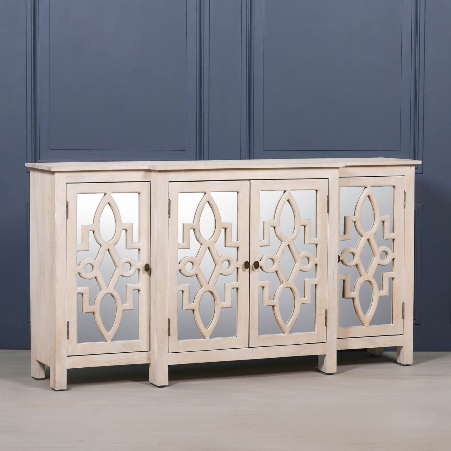Maison Reproductions Wooden 4 Door Mirrored Breakfront Sideboard - KFA564