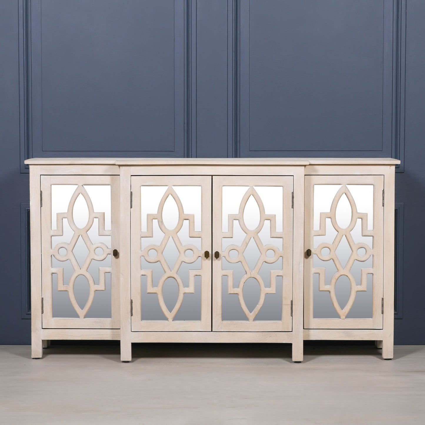 Maison Reproductions Wooden 4 Door Mirrored Breakfront Sideboard - KFA564