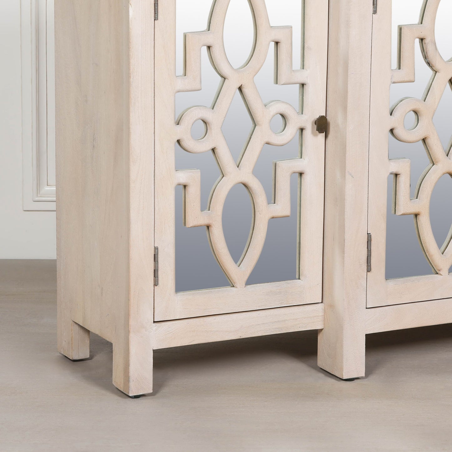 Maison Reproductions Wooden 4 Door Mirrored Breakfront Sideboard - KFA564