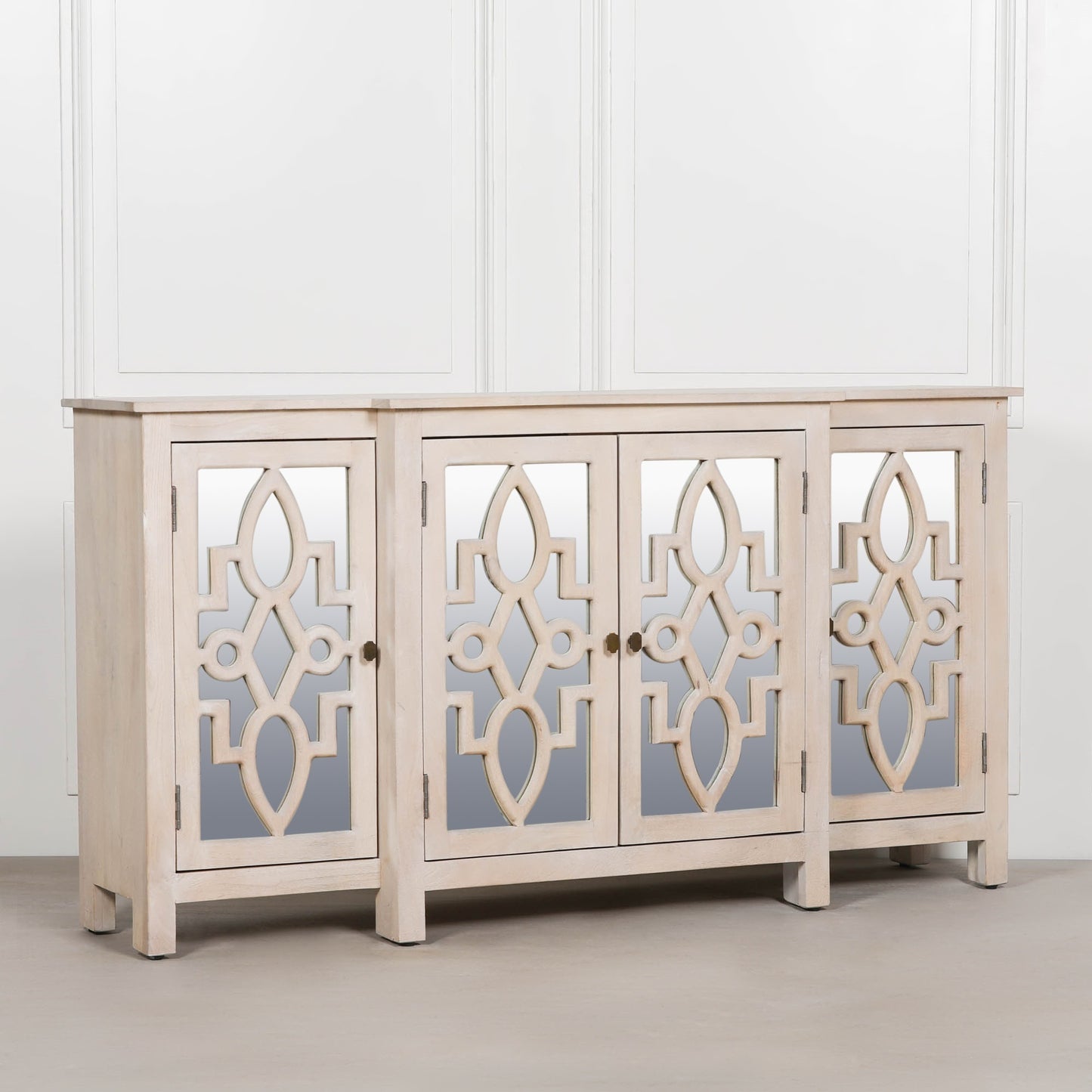 Maison Reproductions Wooden 4 Door Mirrored Breakfront Sideboard - KFA564