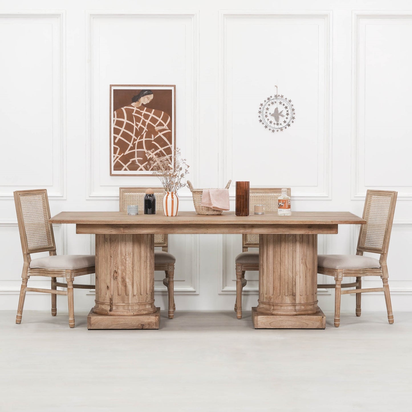 Maison Reproductions Wooden Column Rectangular Dining Table 220cm