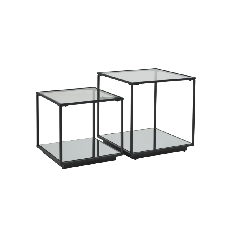 Lennox Black Framed Set Of 2 Nesting Side Tables - 23958