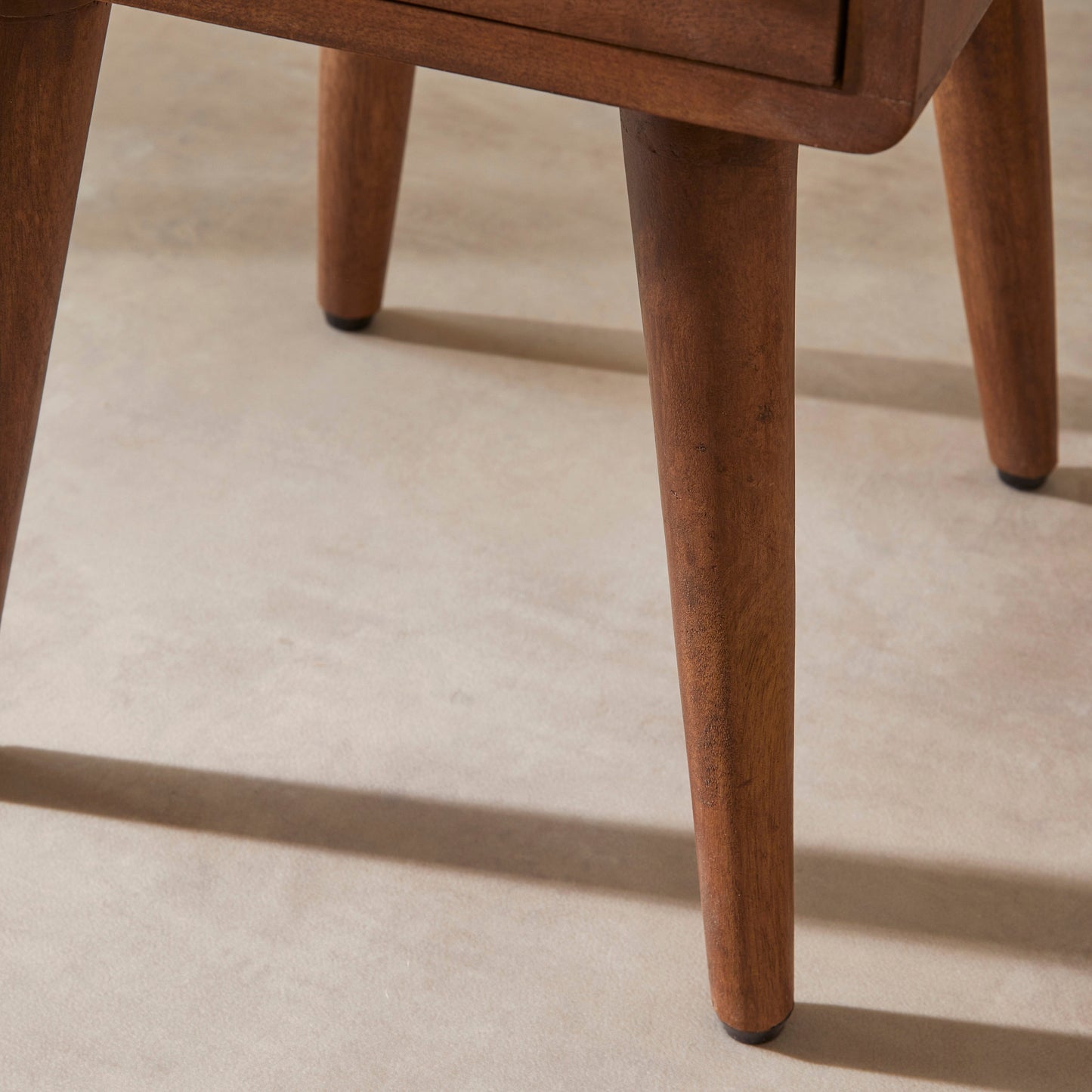 Fishe & Lilly Scandinavian Walnut Logan Narrow Bedside Table