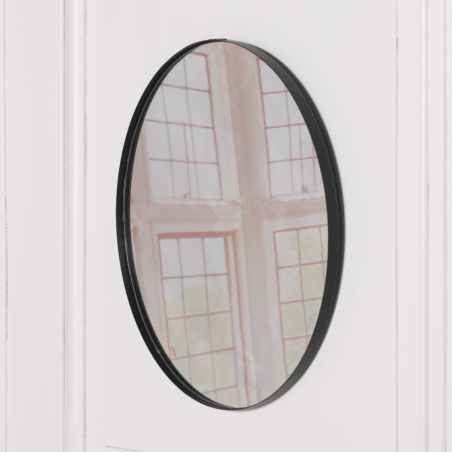 50cm Black Round Wall Mirror - MWA095