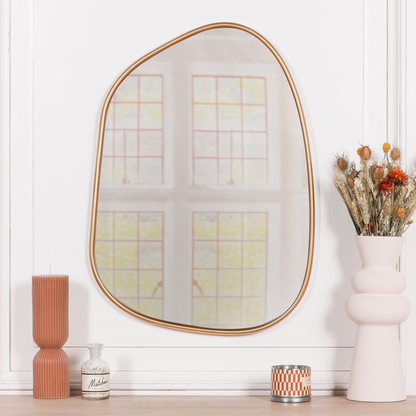 Gold Framed Asymmetrical Wall Mirror - MWA680