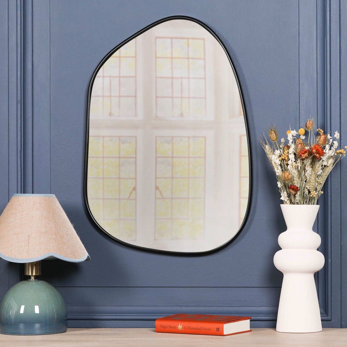 Black Framed Asymmetrical Wall Mirror - MWA681 - White Bear Furnishings