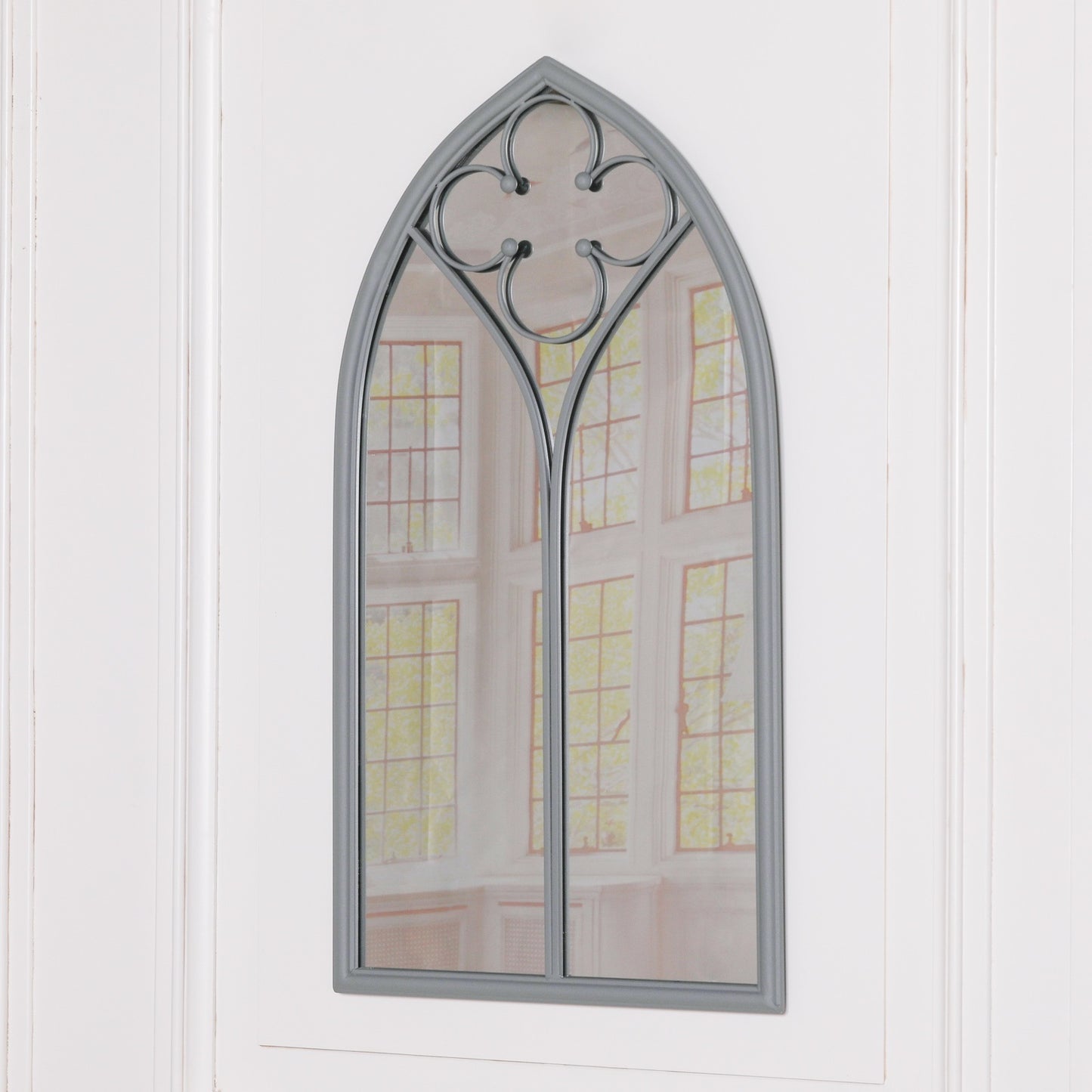 Gothic Grey Church Window Style Wall Mirror - MWA814 - White Bear Furnishings