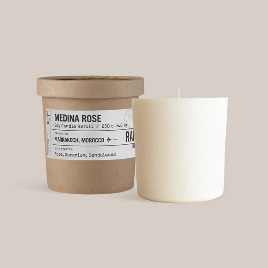 Medina Rose Scented Candle Refill - White Bear Furnishings
