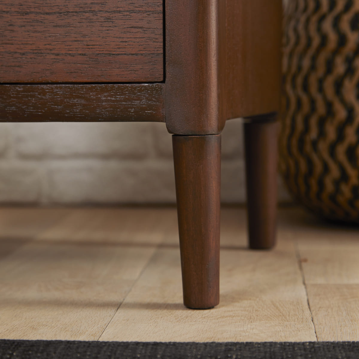 Fishe & Lilly Norway Walnut Wooden Bedside Table - White Bear Furnishings