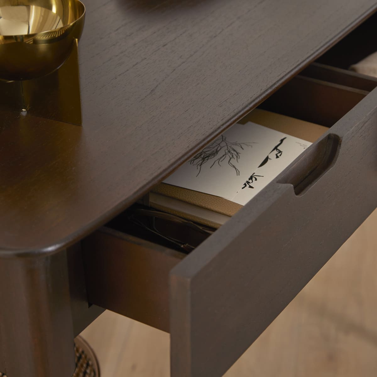 Fishe & Lilly Norway 2 Drawer Walnut Console Table