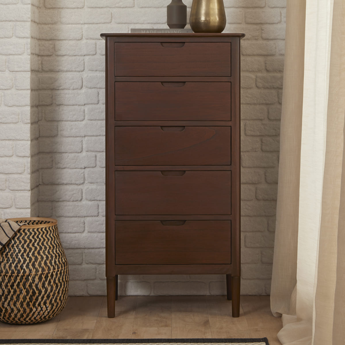 Fishe & Lilly Norway Walnut Tallboy - White Bear Furnishings