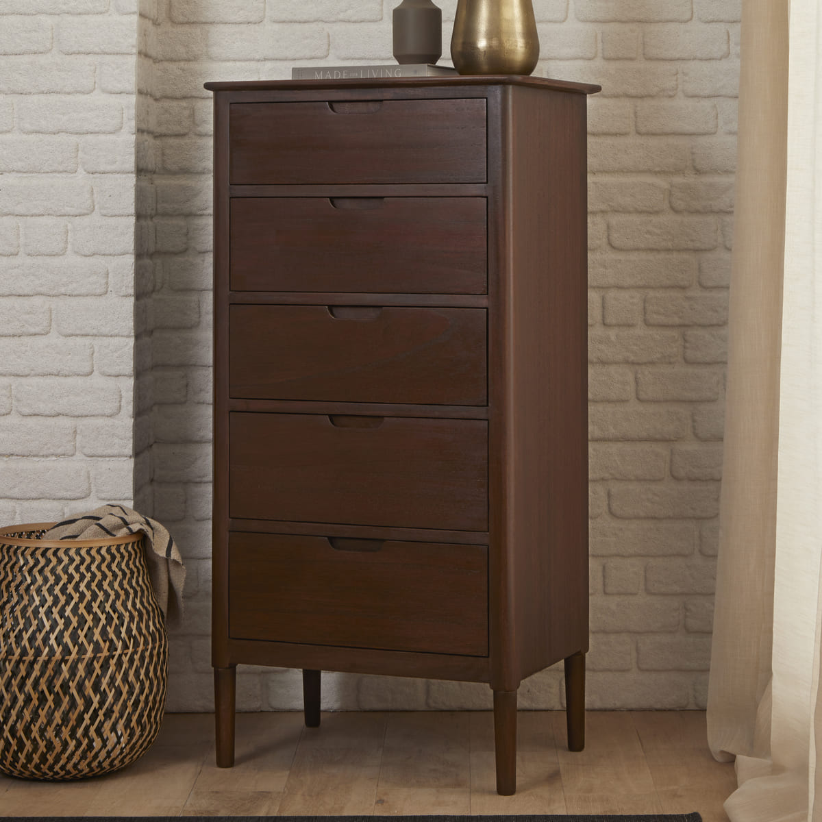 Fishe & Lilly Norway Walnut Tallboy - White Bear Furnishings