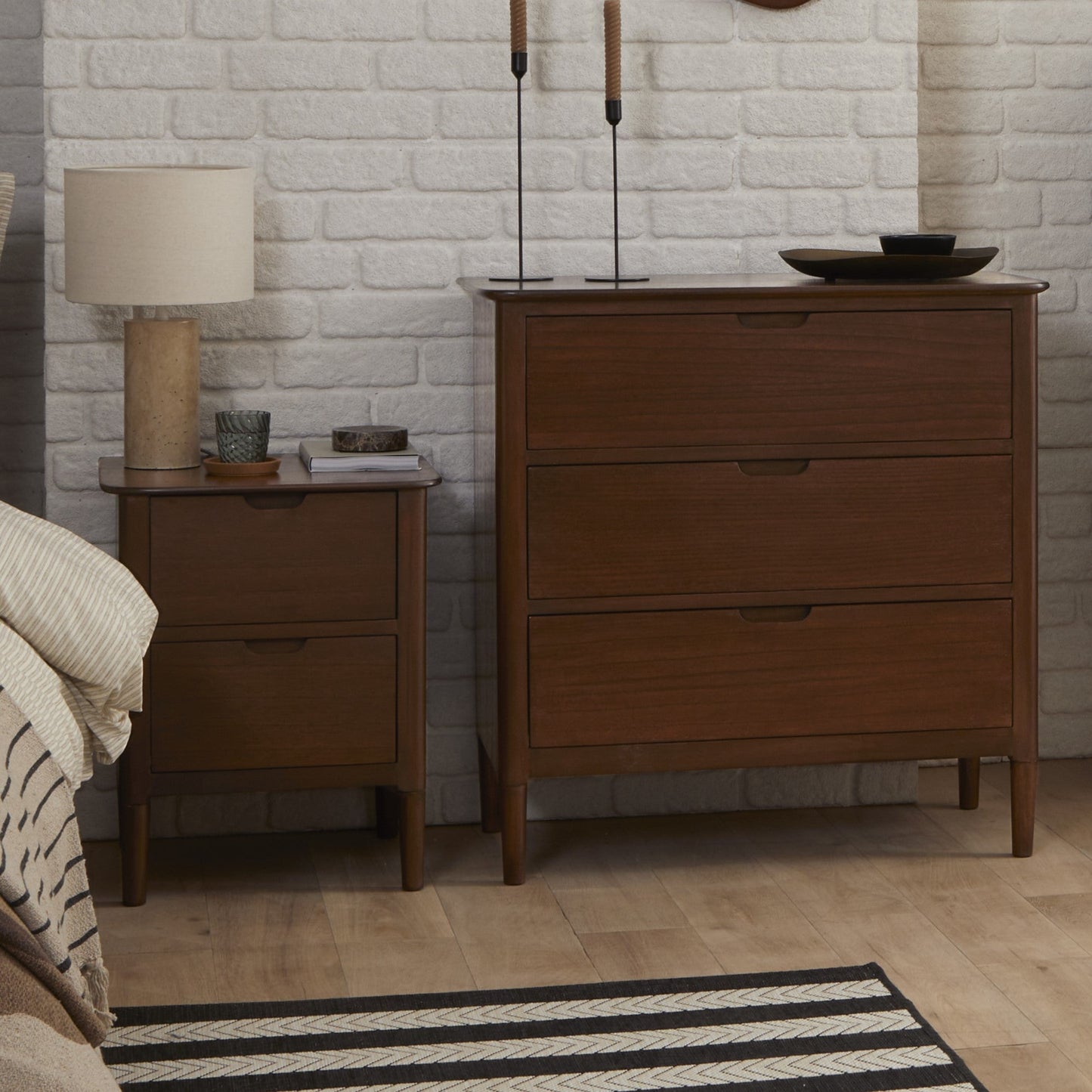 Fishe & Lilly Norway Walnut Wooden Bedside Table