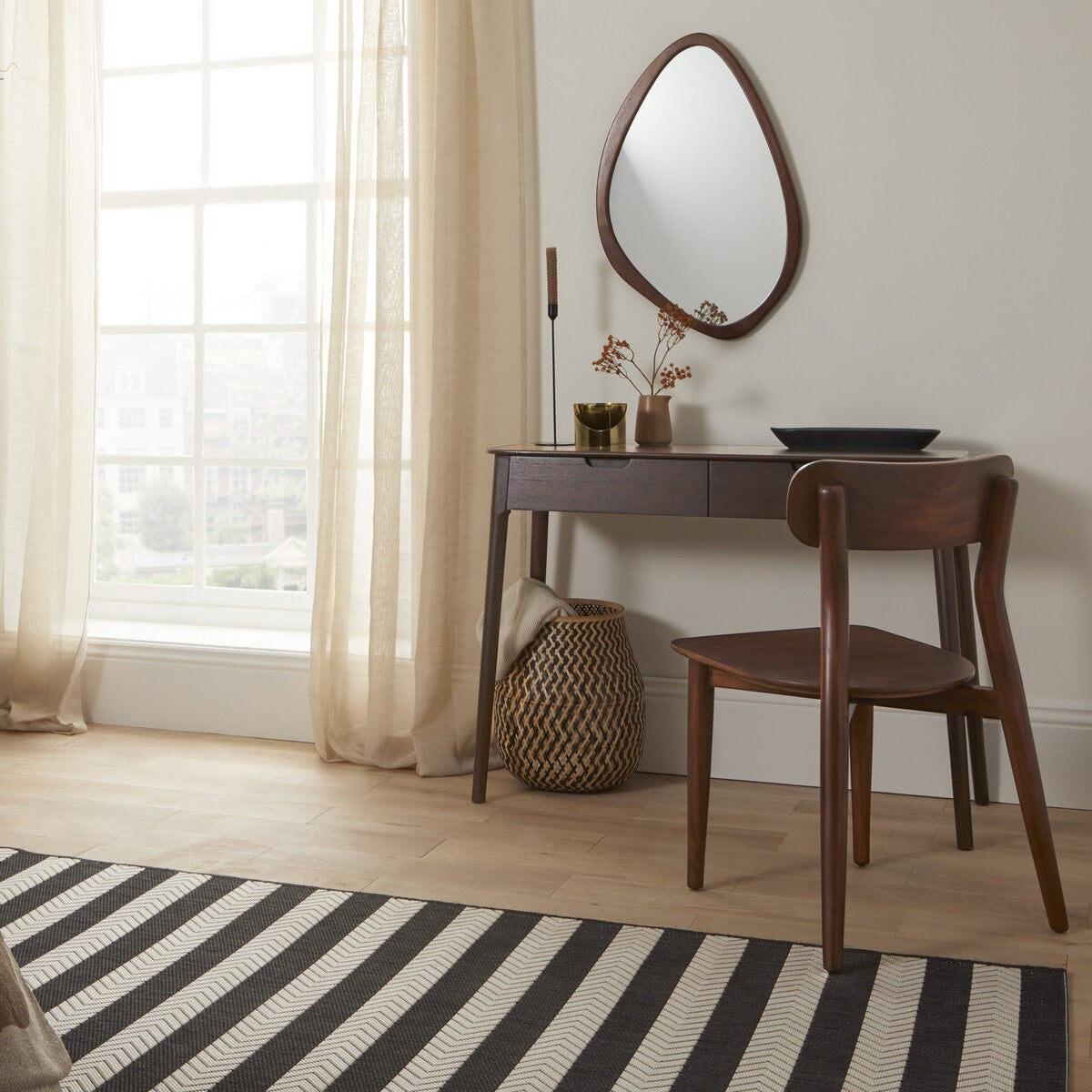 Fishe & Lilly Norway 2 Drawer Walnut Console Table