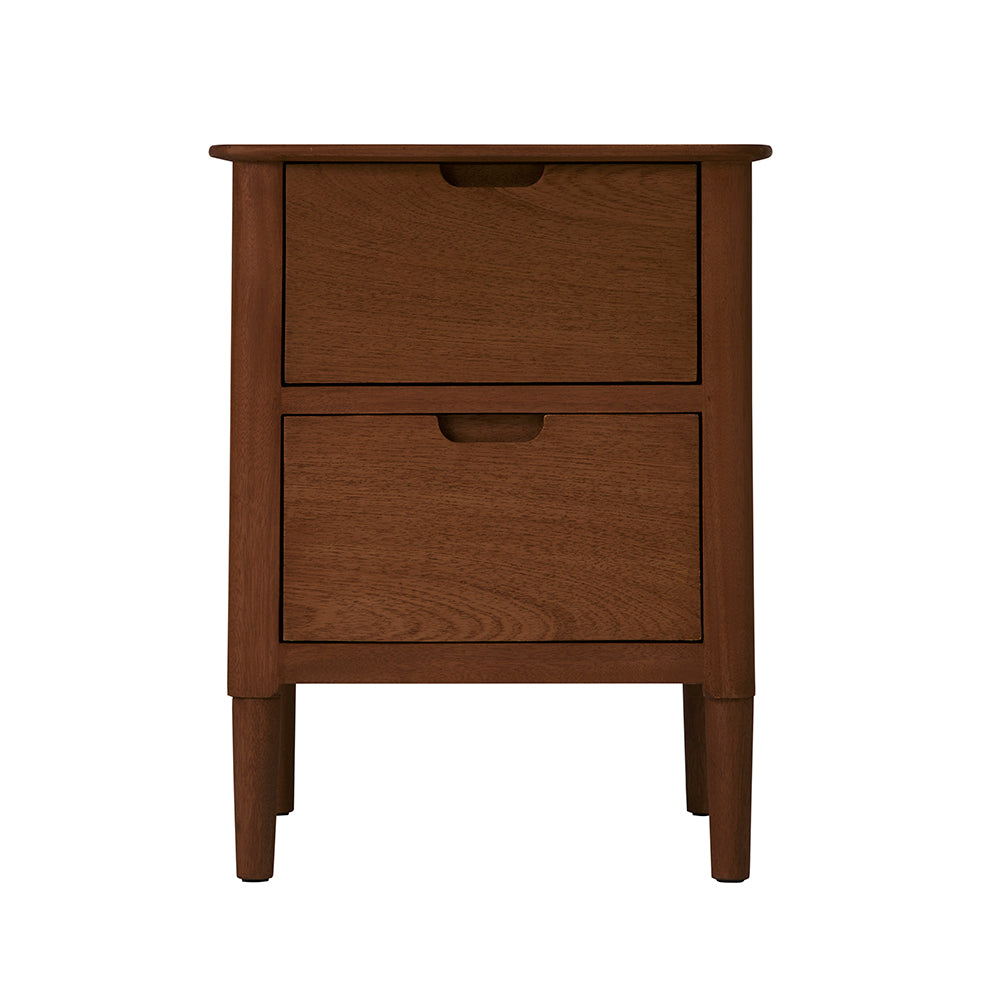 Fishe & Lilly Norway Walnut Wooden Bedside Table - White Bear Furnishings