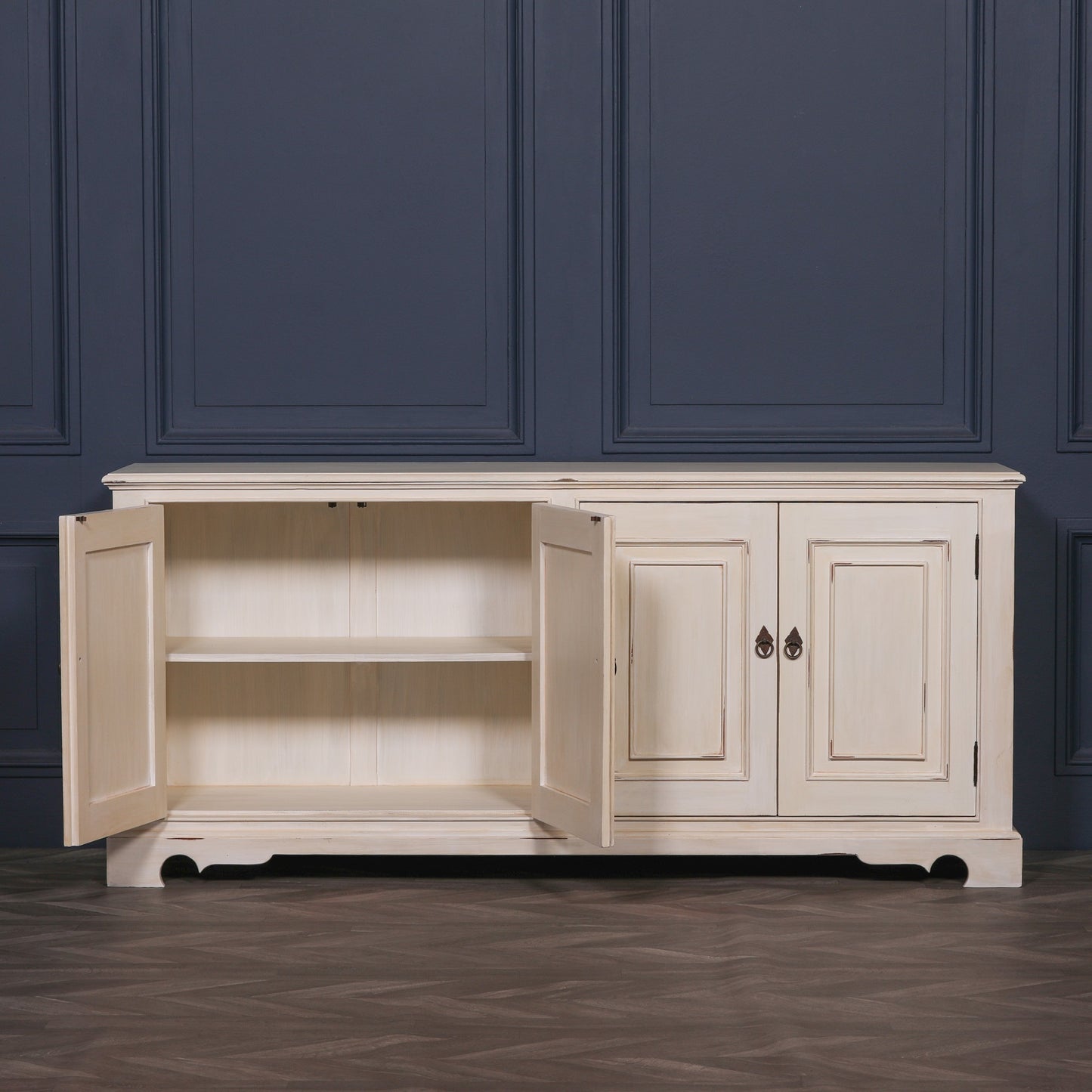 Maison Reproductions Distressed Aged White Brush Painted Classical Sideboard - OWF50
