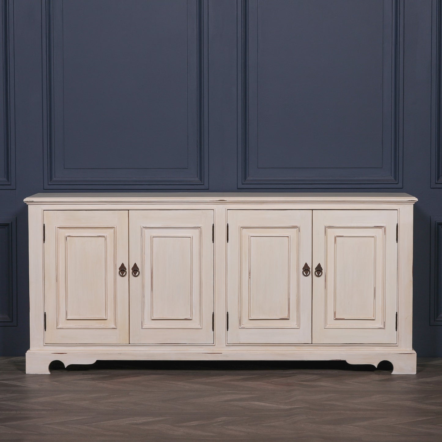 Maison Reproductions Distressed Aged White Brush Painted Classical Sideboard - OWF50