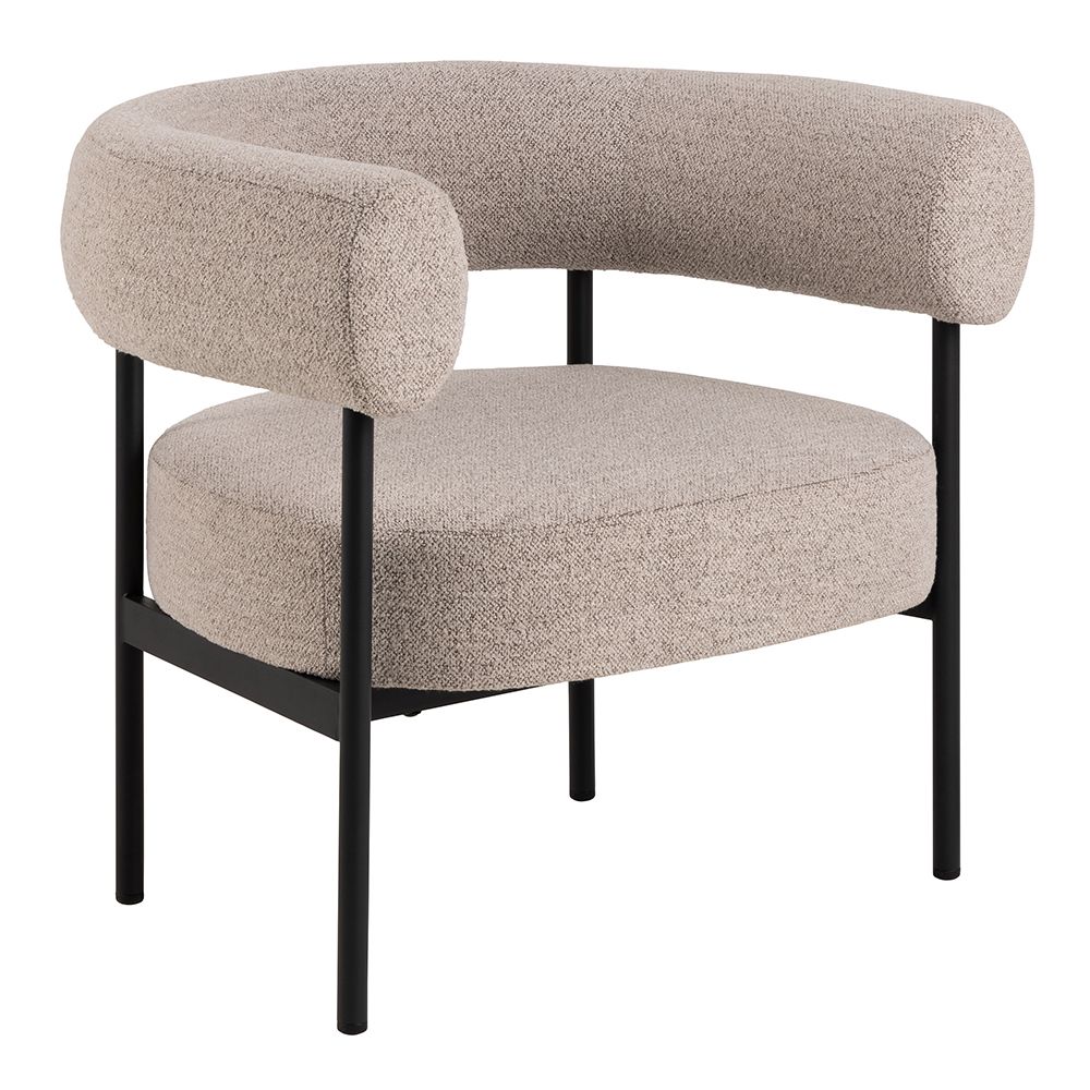 Curved Oakfield Armchair Accent Chair in Beige - GFT