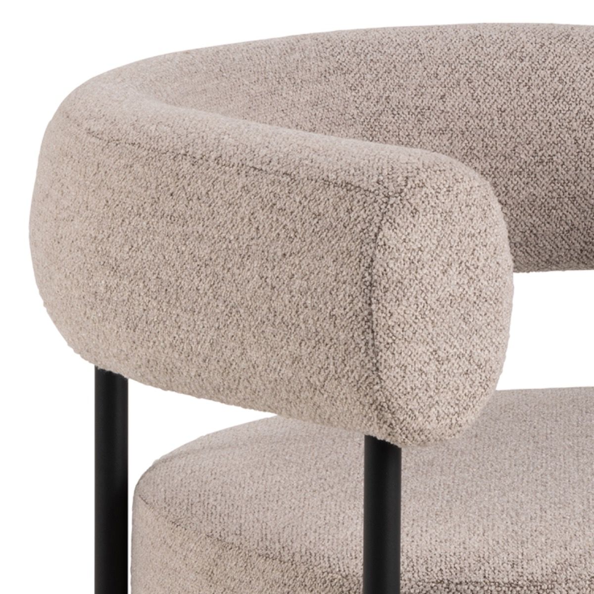 Curved Oakfield Armchair Accent Chair in Beige - GFT