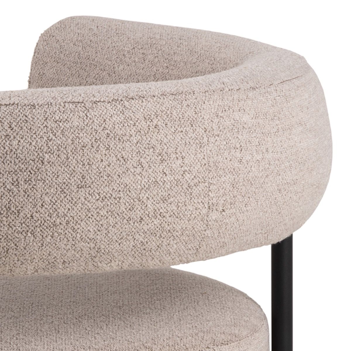 Curved Oakfield Armchair Accent Chair in Beige - GFT