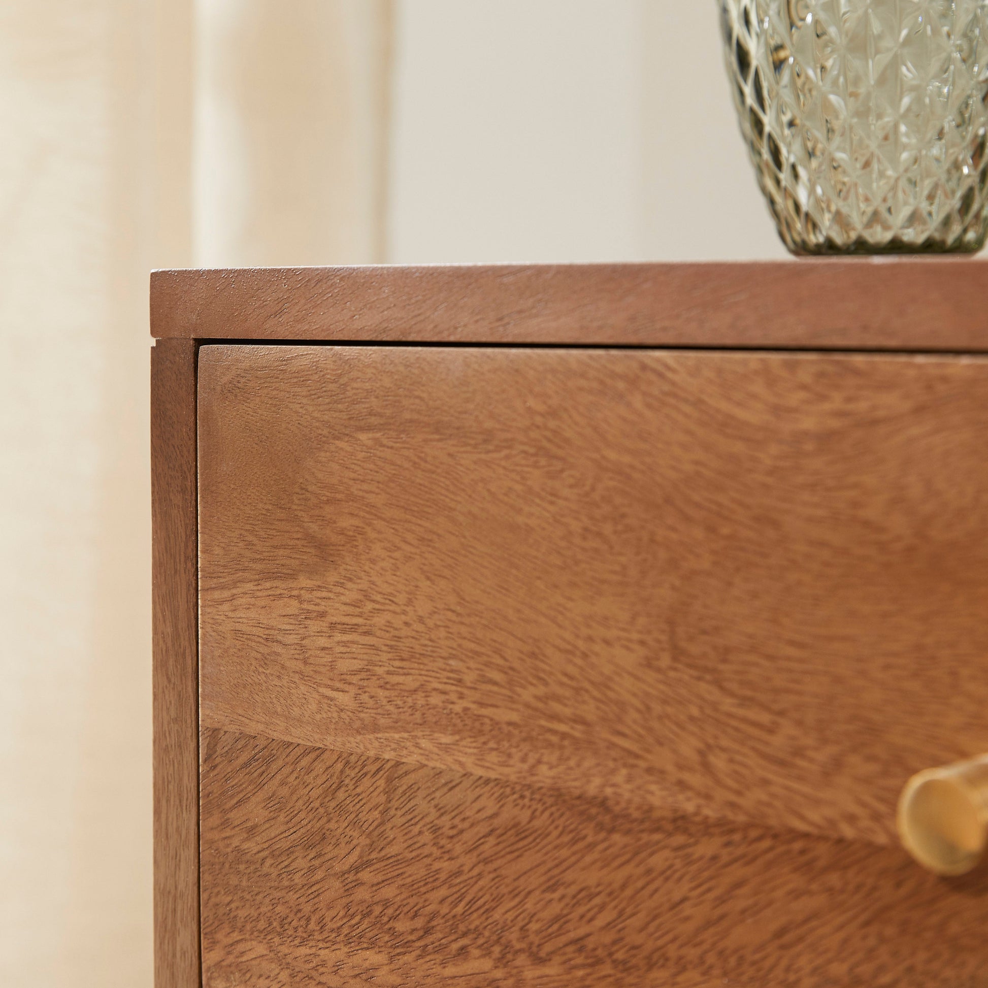 Fishe & Lilly Scandinavian Light Walnut Oslo Bedside Table - White Bear Furnishings