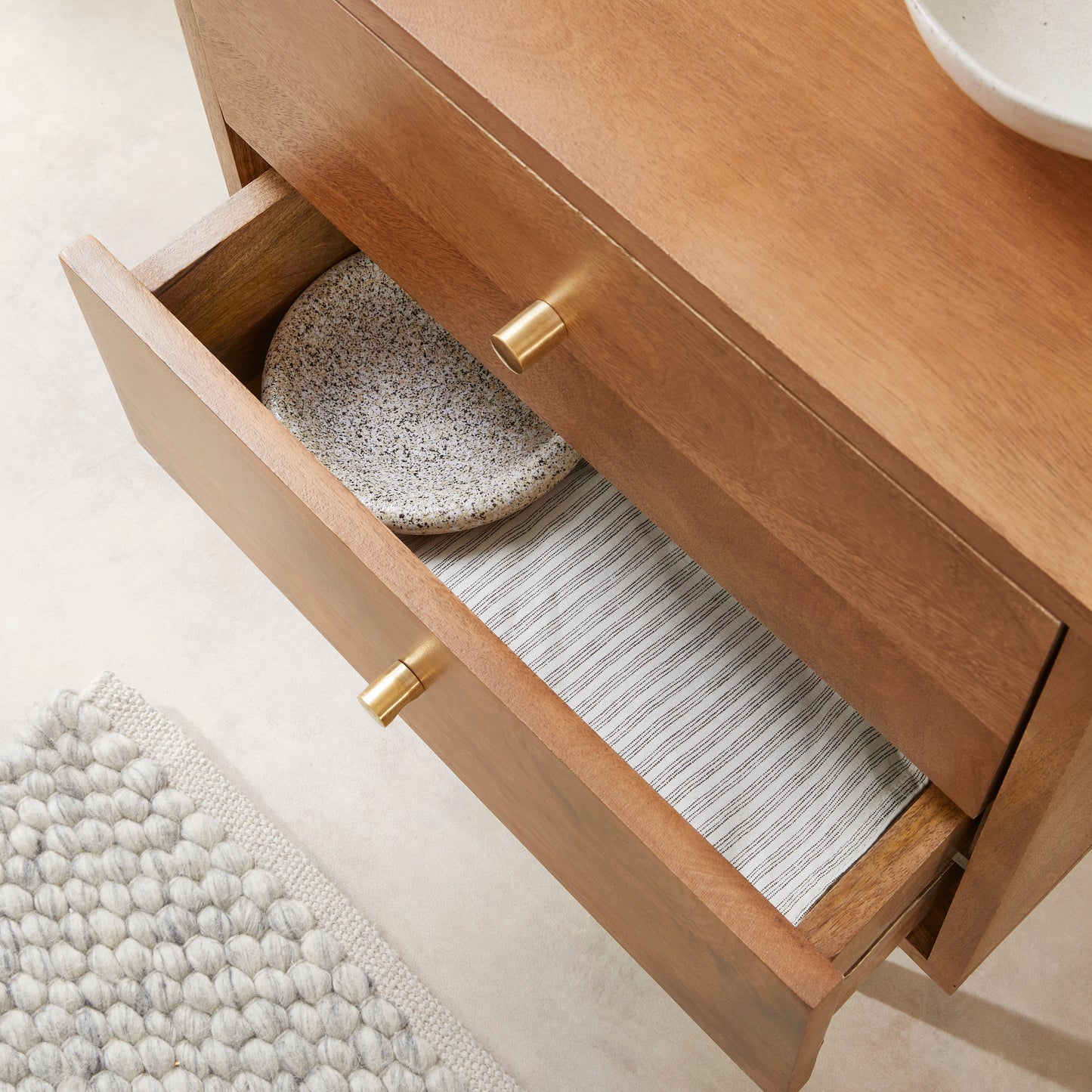 Fishe & Lilly Scandinavian Light Walnut Oslo Bedside Table