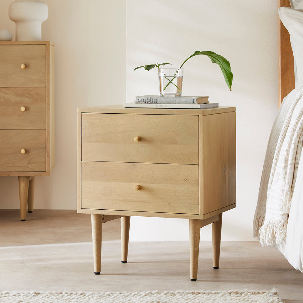 Fishe & Lilly Scandinavian Light Oak Oslo Bedside Table - White Bear Furnishings