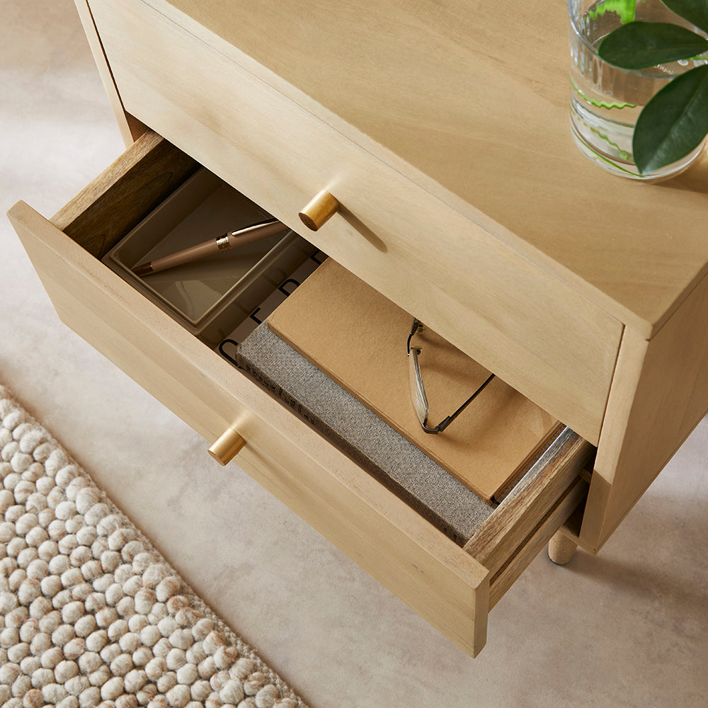 Fishe & Lilly Scandinavian Light Oak Oslo Bedside Table - White Bear Furnishings