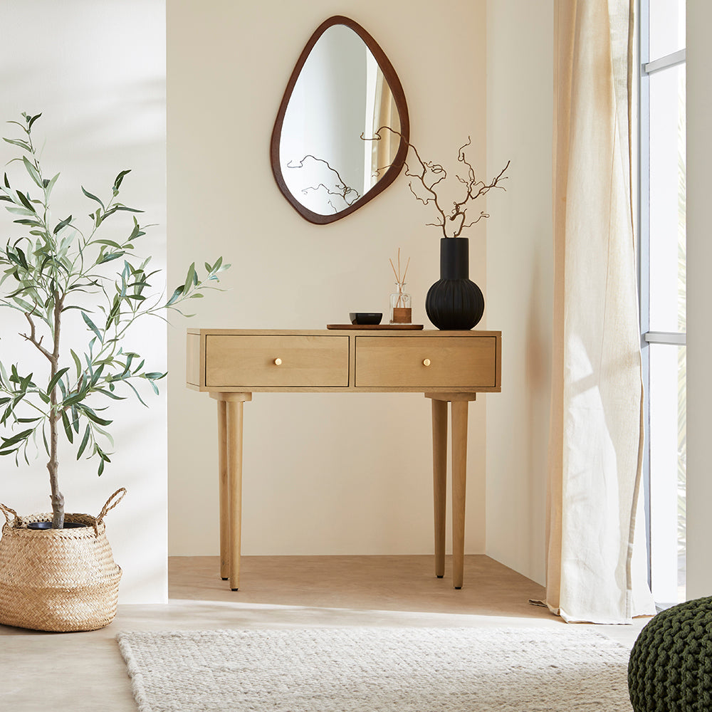 Fishe & Lilly Scandinavian Light Oak Oslo Console, Dressing Table, and Desk