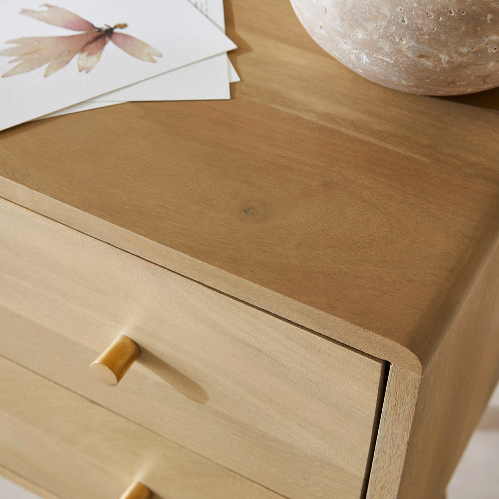 Fishe & Lilly Light Oak Logan Narrow Bedside Table