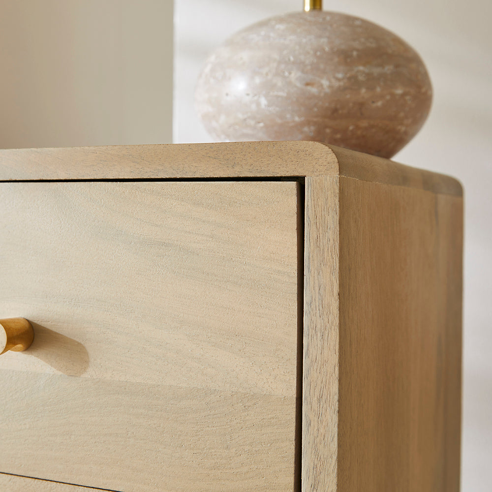 Fishe & Lilly Light Oak Logan Narrow Bedside Table