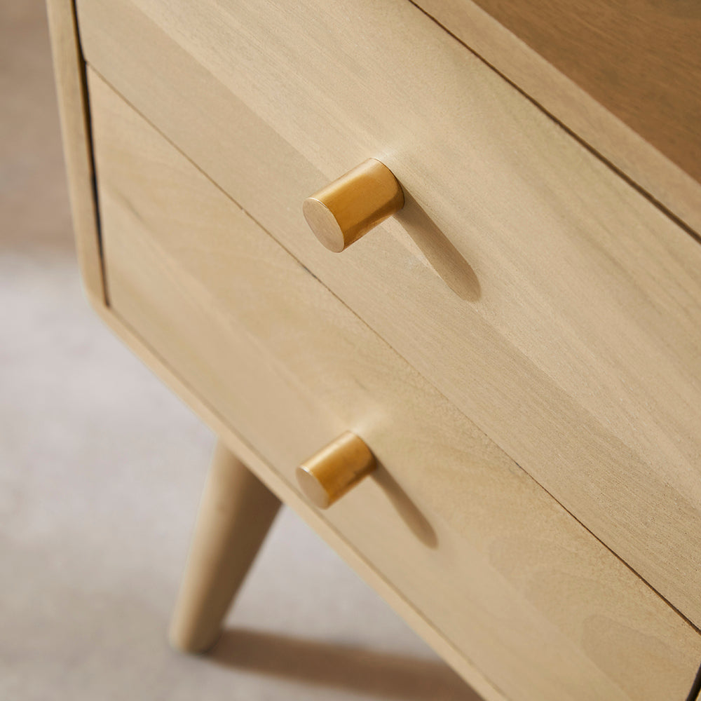 Fishe & Lilly Light Oak Logan Narrow Bedside Table