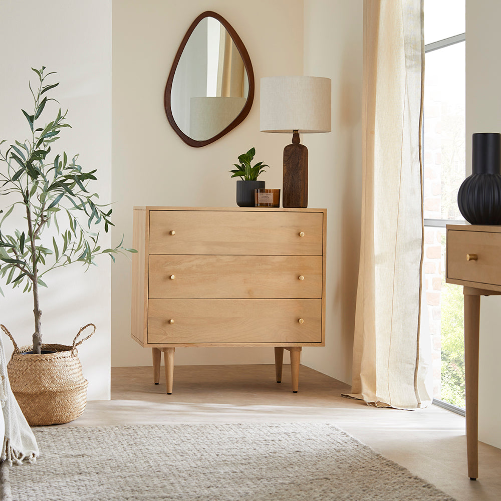 Fishe & Lilly Scandinavian Light Oak Oslo Chest of 3 Drawers - White Bear Furnishings