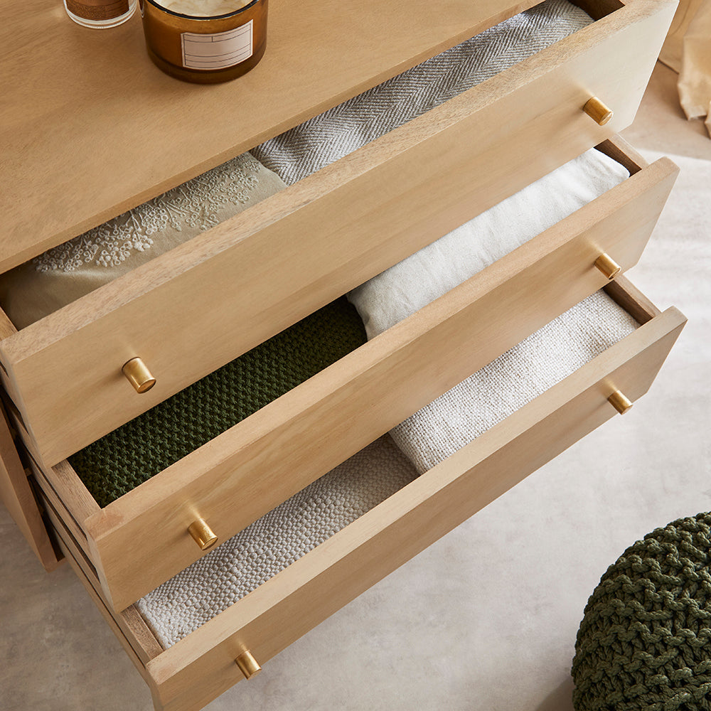 Fishe & Lilly Scandinavian Light Oak Oslo Chest of 3 Drawers - White Bear Furnishings