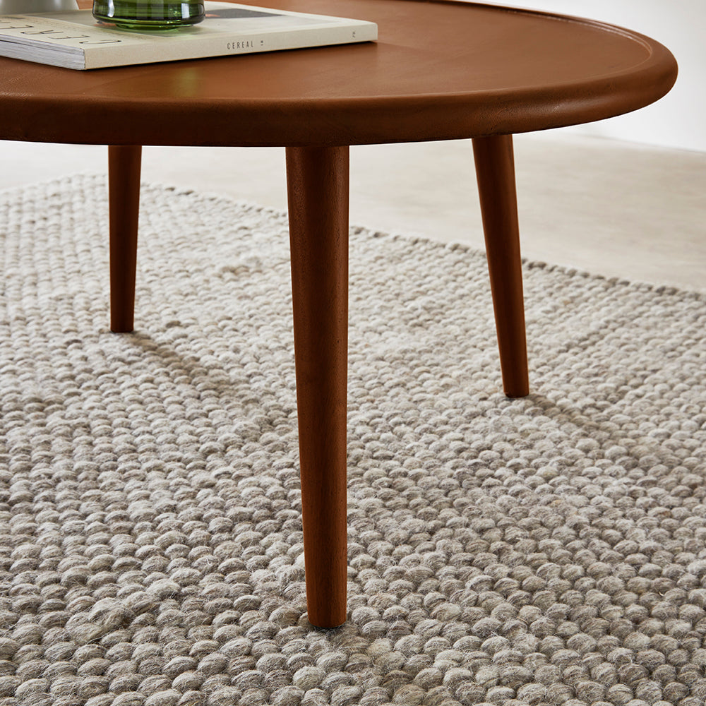 Fishe & Lilly Scandinavian Walnut Round Coffee Table - White Bear Furnishings