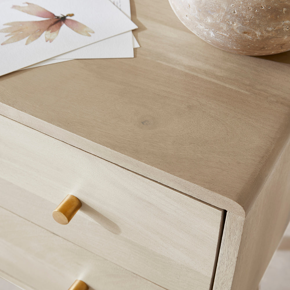 Fishe & Lilly Scandinavian White Oak Logan Narrow Bedside Table