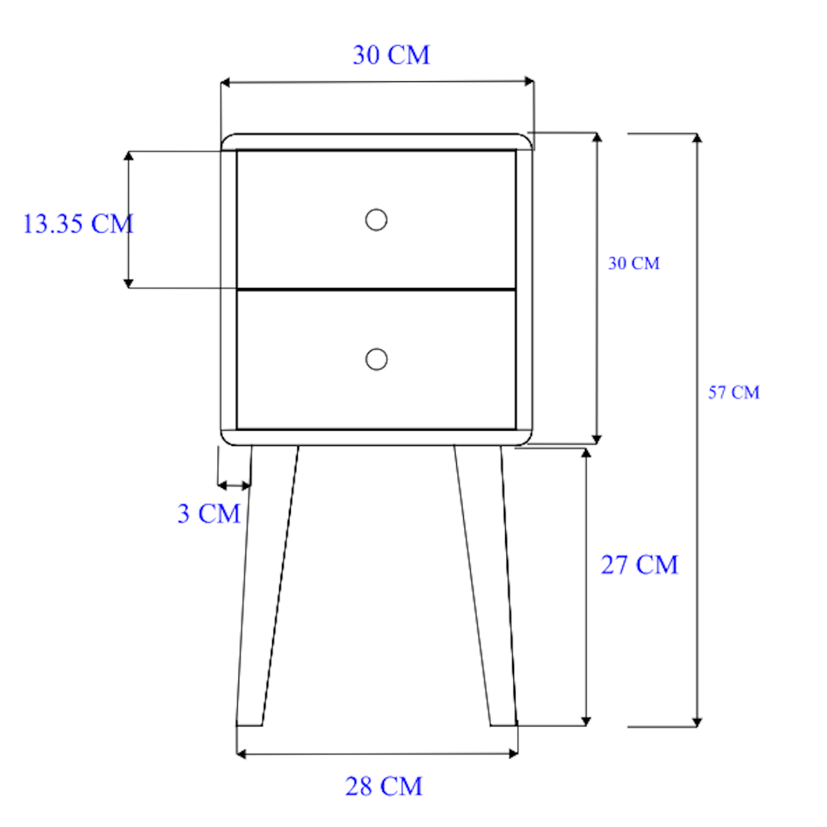 Fishe & Lilly Scandinavian White Oak Logan Narrow Bedside Table - White Bear Furnishings