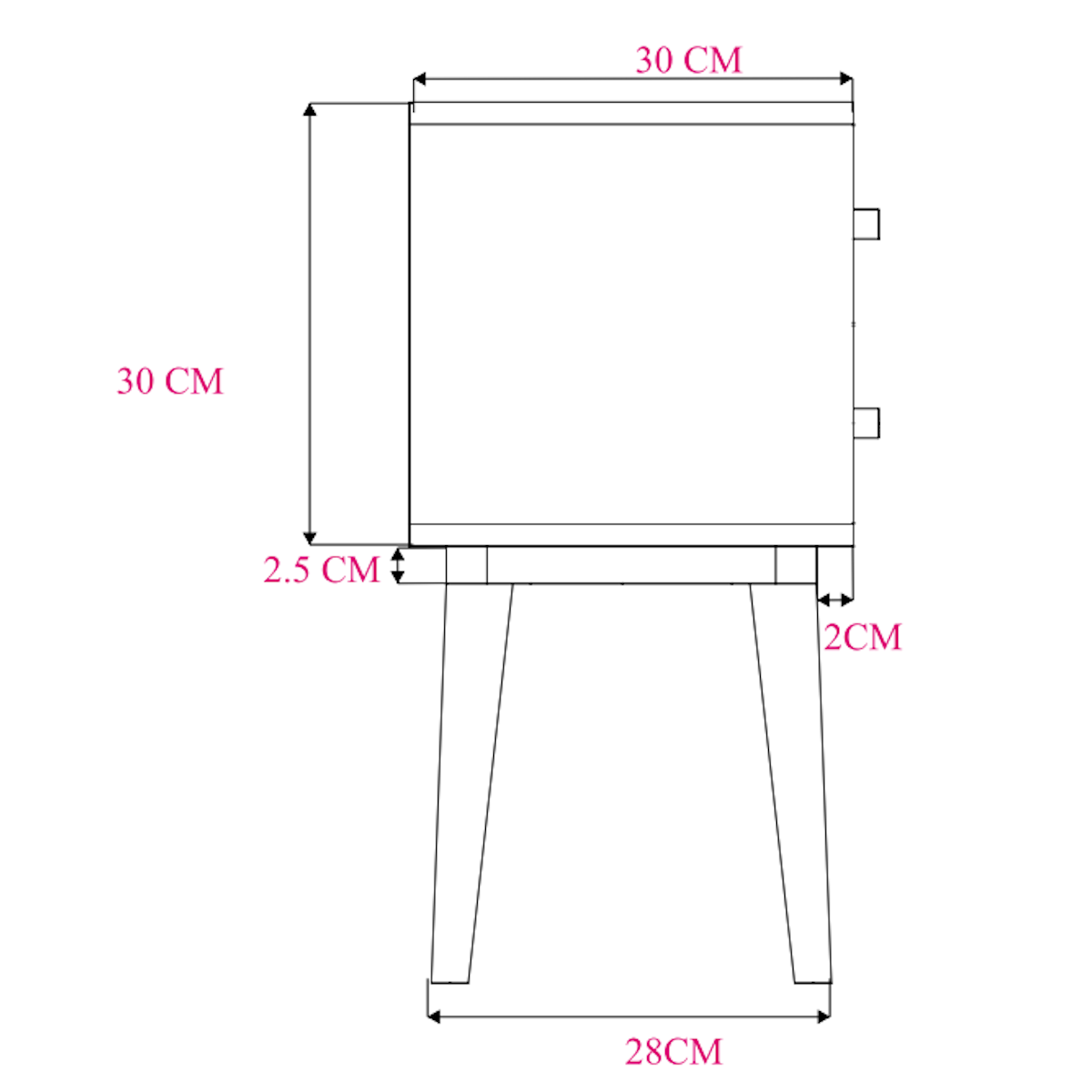 Fishe & Lilly Scandinavian White Oak Logan Narrow Bedside Table - White Bear Furnishings