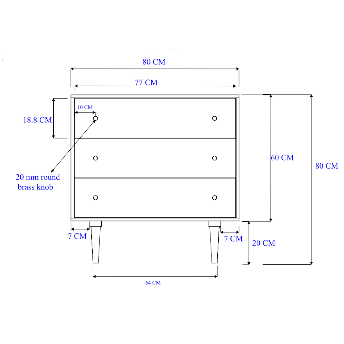 Fishe & Lilly Scandinavian Light Oak Oslo Chest of 3 Drawers - White Bear Furnishings
