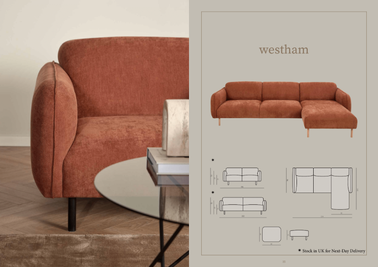 (COMING SOON) 2 Seater, 3 Seater or L-Shaped Sofa in Terracotta