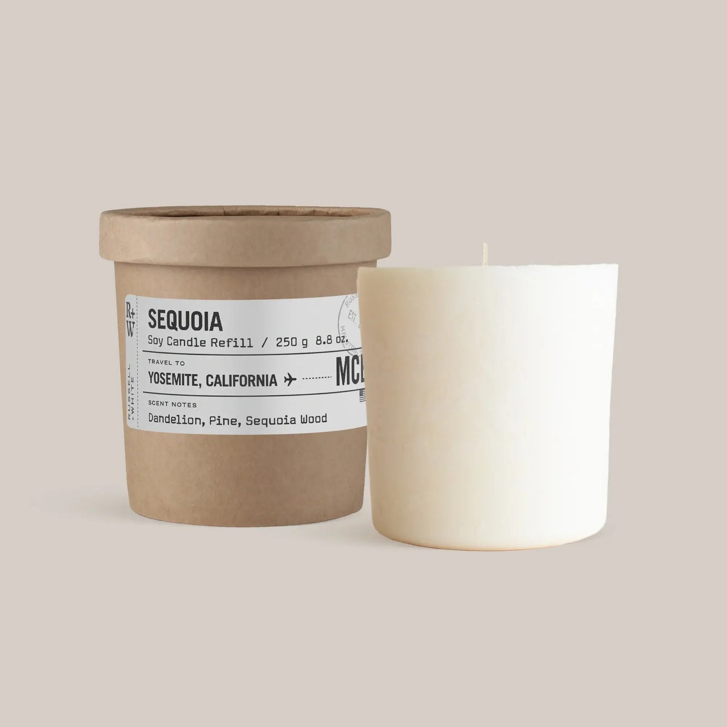 Sequoia Scented Candle Refill - White Bear Furnishings