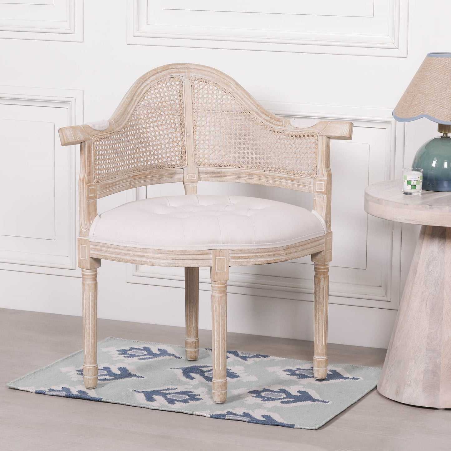 Handcrafted Wooden Louis Upholstered Corner Chair – WDC887