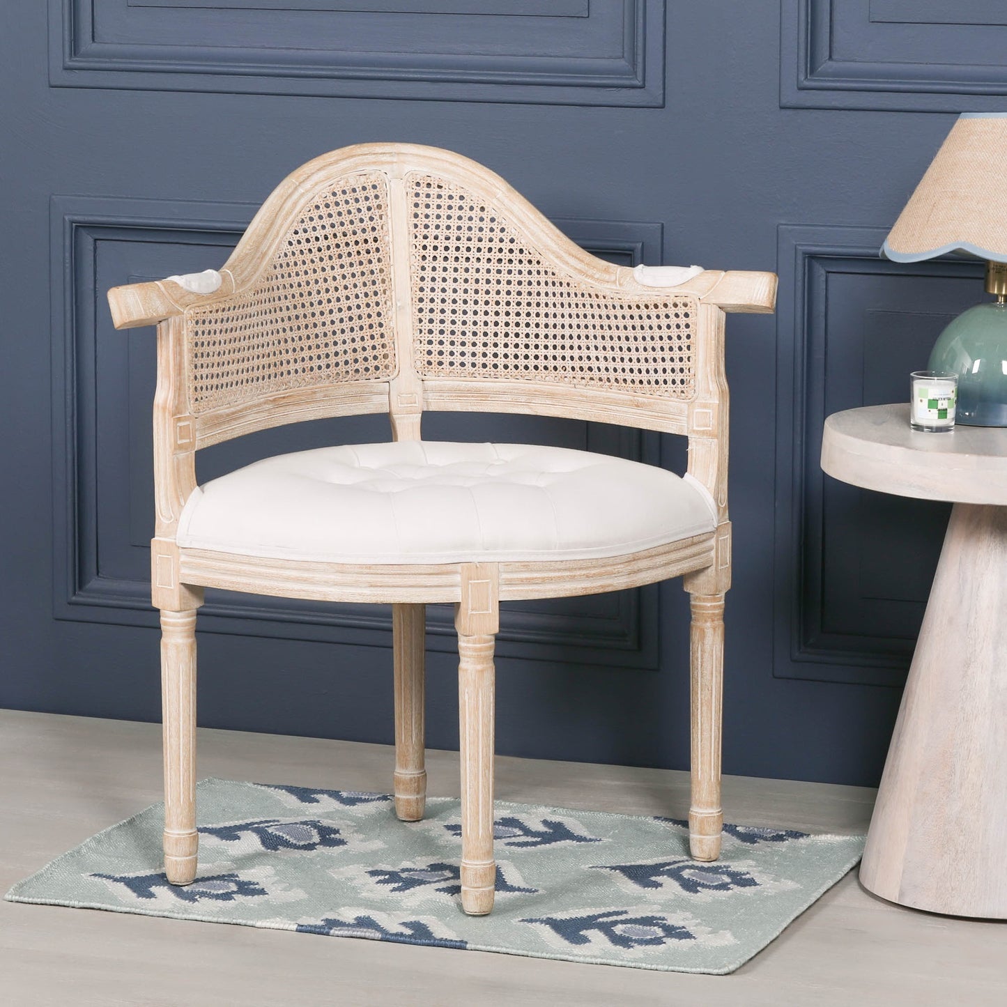 Handcrafted Wooden Louis Upholstered Corner Chair – WDC887