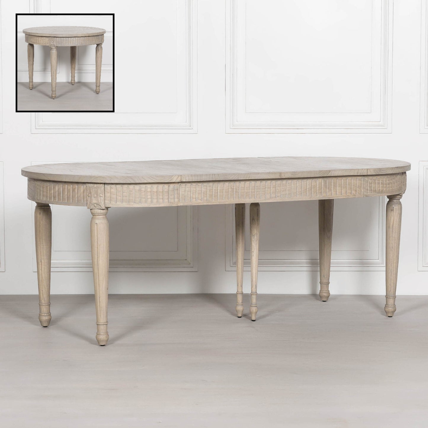 Maison Reproductions Rustic Wooden Extendable 100cm Dining Table - WFA065 - White Bear Furnishings