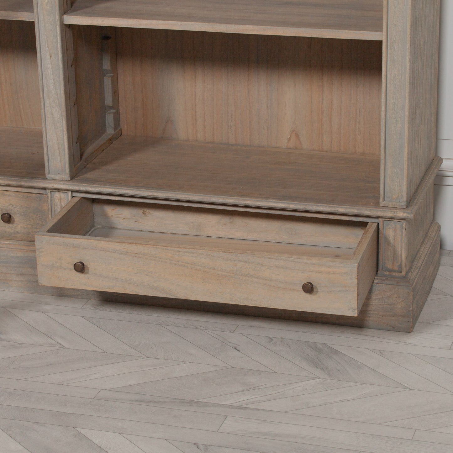 Handcrafted Large Rustic White Cedar Bookcase with Ladder - WFA51